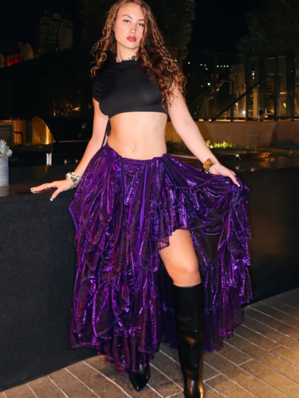 Pink Plastic Blakely Multi-Wear Purple Maxi Skirt